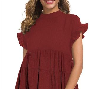 Cranberry flirty short sleeve dress